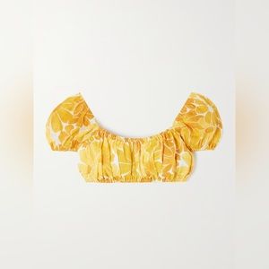 NWT FAITHFULL THE BRAND Harlow cropped floral-print linen top